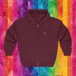 Bespattered Facade Rainbow LGBTQ+ Pride Embroidered Full-Zip Hoodie