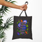 Bespattered Facade "Strong Women Scare Weak Men" Floral Canvas Tote Bag Reusable Carryall