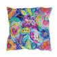 Bespattered Facade Colorful Flowers UV-Resistant Outdoor Pillows | 4 Sizes