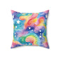 Bespattered Facade Rainbow Skies Square Throw Pillow | 4 Sizes