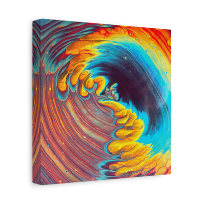 Bespattered Facade Fluid Art Abstract Painting Stretched Matte Canvas Art Prints | Multiple Sizes