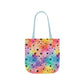 Bespattered Facade Rainbow Watercolor Dots Canvas Tote Bag | 3 Sizes and 5 Strap Colors