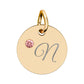 CUSTOM Birthstone Circle Charm — Personalized Initial Necklace Pendant