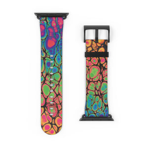 Bespattered Facade Neon Goodness Faux-Leather Smart Watch Band