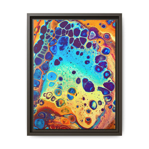 Bespattered Facade Fluid Art Abstract Painting Framed Canvas Art Print | 4 Frame Colors | Multiple Sizes