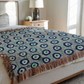 Evil Eye Blues Woven Blanket