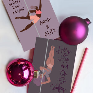 Pole Dancing Christmas Greeting Cards, Set of 24