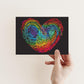 Rainbow Thumbprint Heart Postcards, Pack of 32