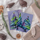 Peacock Watercolor Pine Greeting Cards, Set of 24