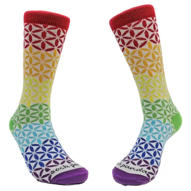 Rainbow Flowers Unisex Adult Socks