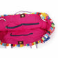 Embroidered Half Moon Ibiza Leather Tote Pom Pom Bag – Thailand