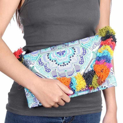 Lotus Star Embroidered Clutch Bag - Thailand