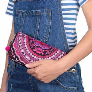 Rising Moon Embroidered Wallet - Thailand