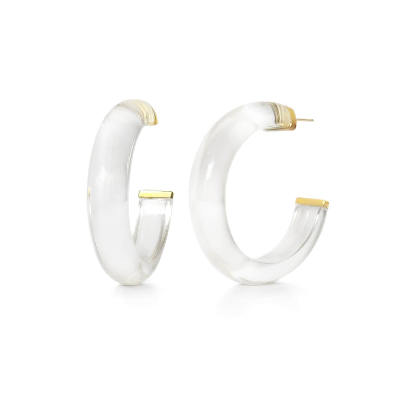 Medium Illusion Hoop Earrings in Neutrals