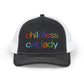 Childless Cat Lady Rainbow Embroidered Snapback Trucker Cap (10 Hat Colors)