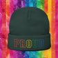Bespattered Facade Rainbow Proud LGBTQ+ Pride Embroidered Knit Beanie