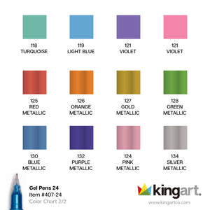 Gel Pens 24 Glitter, Metallic & Pastel Colors