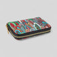 Vibrant Multicolor Geometric Patterned Woven Zipper Wallet