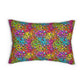 Bespattered Facade Neon Rainbow Leopard Lumbar Throw Pillow