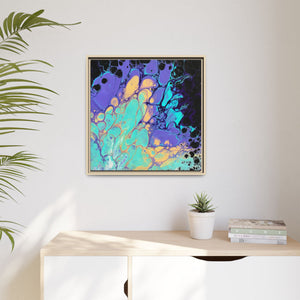Bespattered Facade Fluid Art Abstract Painting Framed Canvas Art Print | 4 Frame Colors | Multiple Sizes