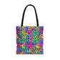 Bespattered Facade Candy Coated Neon Leopard Eco-Friendly Carryall Tote Bag