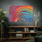 Bespattered Facade Rainbow Rings Stretched Matte Canvas Art Prints | Multiple Sizes