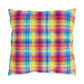 Bespattered Facade Rainbow Plaid UV-Resistant Outdoor Pillows | 4 Sizes