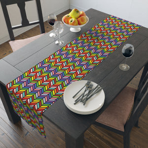 Bespattered Facade Rainbow Chevrons Table Runner (2 sizes)