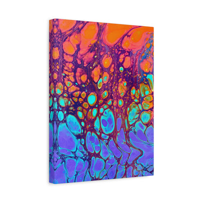 Bespattered Facade Fluid Art Abstract Painting Stretched Matte Canvas Art Prints | Multiple Sizes