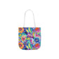 Bespattered Facade Colorful Flowers Canvas Tote Bag | 3 Sizes and 5 Strap Colors