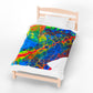 Bespattered Facade Rainbow Velveteen Plush Blanket | 3 Sizes