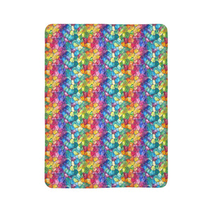 Bespattered Facade Rainbow Mosaic Vibrant Fleece Sherpa Blanket | 2 Colors & Sizes
