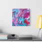 Bespattered Facade Fluid Art Abstract Painting Stretched Matte Canvas Art Prints | Multiple Sizes