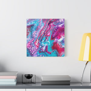 Bespattered Facade Fluid Art Abstract Painting Stretched Matte Canvas Art Prints | Multiple Sizes