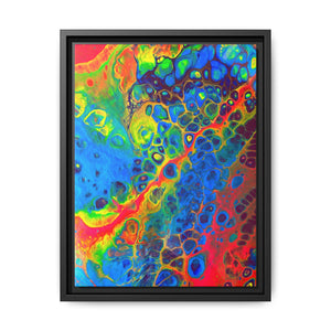 Bespattered Facade Fluid Art Abstract Painting Framed Canvas Art Print | 4 Frame Colors | Multiple Sizes