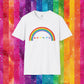 Bespattered Facade Rainbow Flamingos Unisex Softstyle T-Shirt