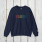 Bespattered Facade Proud Rainbow LGBTQ+ Pride Embroidered Crewneck Sweatshirt