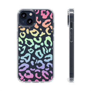 Bespattered Facade Pastel Rainbow Leopard Clear Case