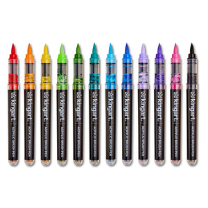 Acrylic Paint Brush Tip Pens - 12 Classic Colors