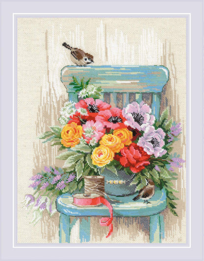 Garden Flowers R2299 Counted Cross Stitch Kit