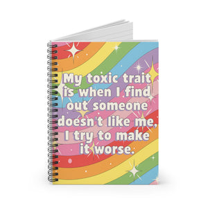 Bespattered Facade "Toxic Trait" Spiral Notebook - Lined Pages