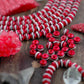 Red Orbit: Red, Black & White Round Bone Beads, 7x5mm, Spacers