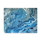 Bespattered Facade Blue Marble Stretched Matte Canvas Art Prints | Multiple Sizes