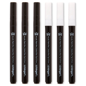 Acrylic Paint Pens Extra Fine - Black & White 6 pc