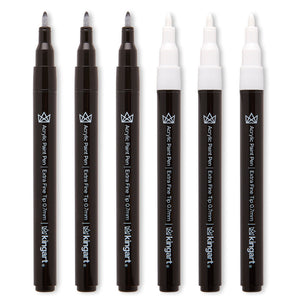 Acrylic Paint Pens Extra Fine - Black & White 6 pc