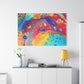 Bespattered Facade Rainbow Galaxy Stretched Matte Canvas Art Prints | Multiple Sizes
