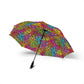 Neon Rainbow Leopard Foldable Umbrella — Compact Semi-Automatic Rain Parasol