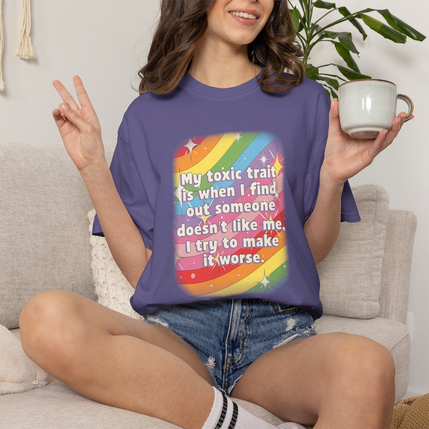 Bespattered Facade "Toxic Trait" Colorful Premium Unisex Comfort Colors Garment Dyed 100% Cotton T-Shirt