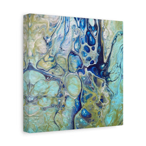 Bespattered Facade Fluid Art Abstract Painting Stretched Matte Canvas Art Prints | Multiple Sizes