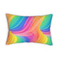 Bespattered Facade Windswept Rainbows Lumbar Throw Pillow